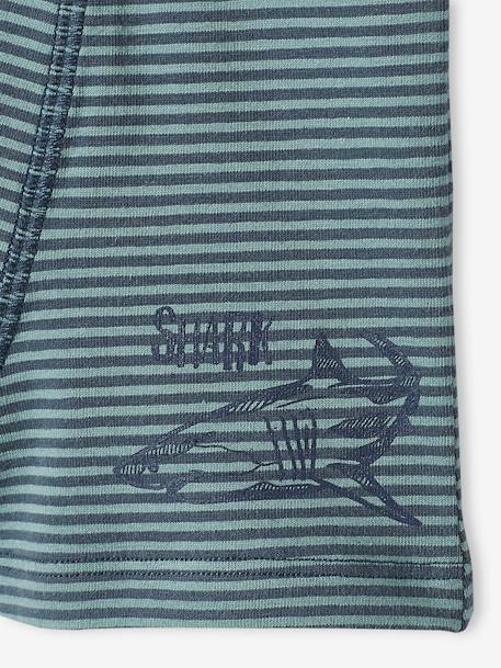 Pack of 5 Pairs of 'Sharks' Boxer Shorts for Boys BLUE MEDIUM SOLID WITH DESIGN 