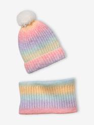 Girls-Accessories-Rainbow Beanie & Snood Set for Girls