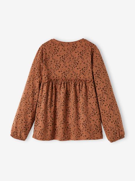 Printed Top for Girls BLUE DARK ALL OVER PRINTED+BROWN DARK ALL OVER PRINTED+rosy 