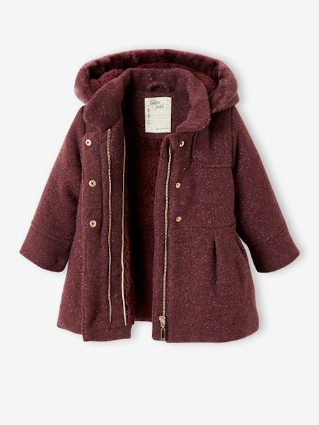 Woollen Coat for Girls Dark Blue+PURPLE DARK SOLID 