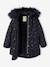 Parka with Hood & Sherpa Lining for Girls BLUE DARK ALL OVER PRINTED 