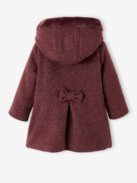 Woollen Coat for Girls Dark Blue+PURPLE DARK SOLID 