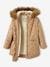 Parka with Hood & Sherpa Lining for Girls BLUE DARK ALL OVER PRINTED+BROWN MEDIUM ALL OVER PRINTED 