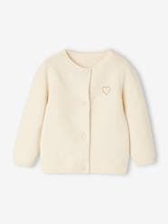 -Cardigan with Golden Embroidered Heart, for Babies