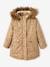 Parka with Hood & Sherpa Lining for Girls BLUE DARK ALL OVER PRINTED+BROWN MEDIUM ALL OVER PRINTED 