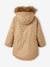 Parka with Hood & Sherpa Lining for Girls BLUE DARK ALL OVER PRINTED+BROWN MEDIUM ALL OVER PRINTED 