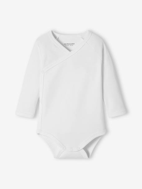 Pack of 5 Long Sleeve Bodysuits, Full-Length Opening, for Babies WHITE LIGHT TWO COLOR/MULTICOL 