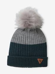 Knitted Two-Tone Beanie for Boys