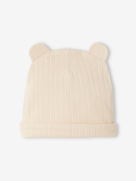 Rib Knit Jumpsuit & Beanie for Babies BEIGE LIGHT SOLID 