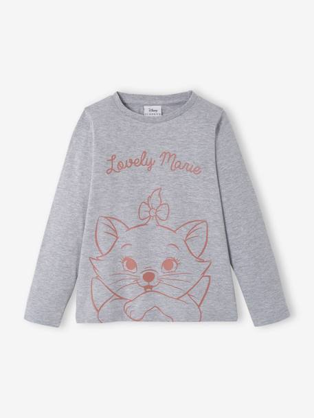 Long Sleeve Top with Marie of The Aristocats by Disney®, for Girls GREY LIGHT SOLID WITH DESIGN 