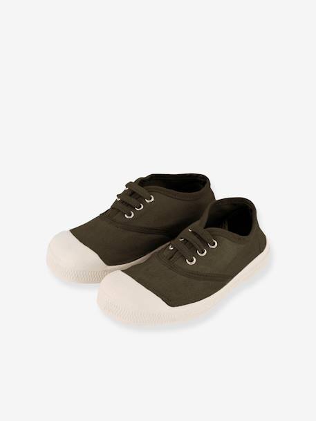 Cotton Canvas Trainers with Laces for Kids, by BENSIMON® beige+denim blue+khaki+navy blue+white 