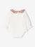 Long Sleeve Bodysuit Top with Ruffled Collar, for Babies rosy+WHITE LIGHT SOLID WITH DESIGN 