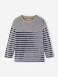 Boys-Tops-T-Shirts-Sailor-Type Jumper with Motif on the Chest for Boys