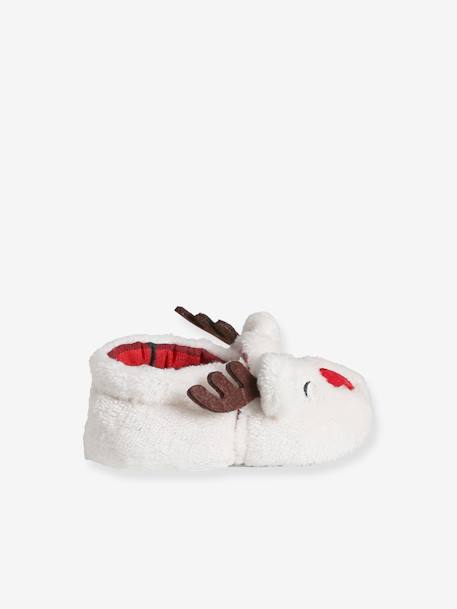 Furry Pram Shoes for Babies ecru 