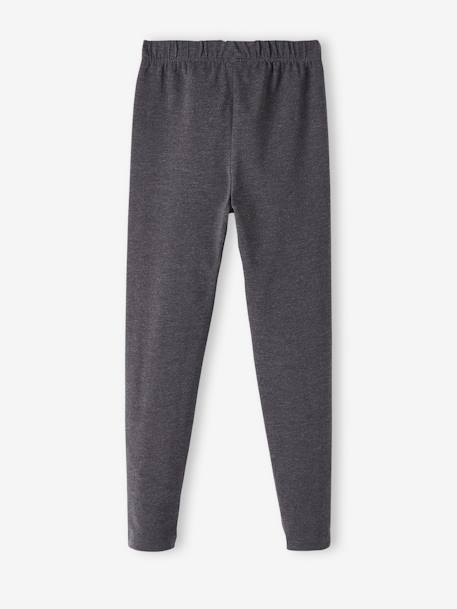 Girls' Pack of 2 Assorted Leggings GREY DARK SOLID+Light Grey 