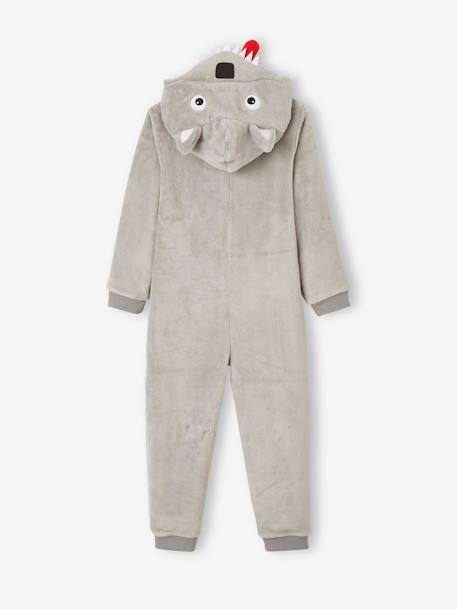 Wolf Onesie for Boys GREY LIGHT SOLID WITH DESIGN 