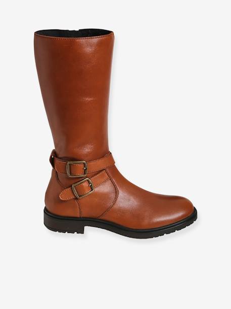 Leather Riding Boots for Girls camel 