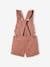 Printed Corduroy Dungarees for Girls PINK DARK ALL OVER PRINTED 