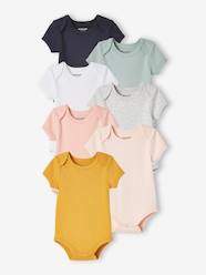 Baby-Pack of 7 Short Sleeve Bodysuits, Full-Length Opening, for Babies