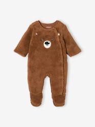 "Panda" Pramsuit in Faux Fur, for Baby Boys