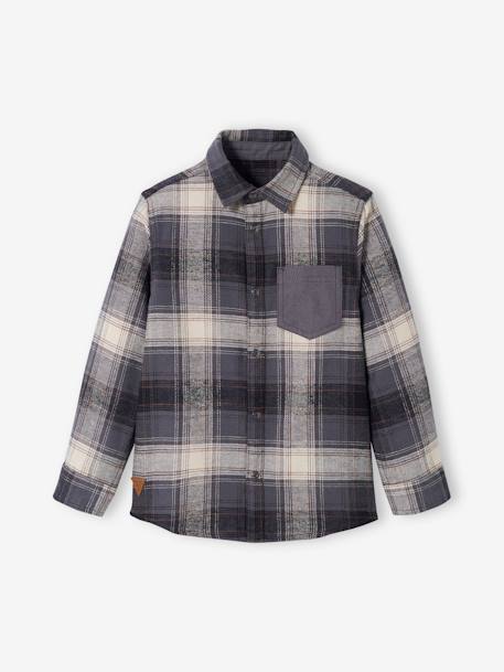 Flannel Chequered Shirt for Boys BROWN DARK CHECKS+Dark Blue Checks+GREEN MEDIUM CHECKS 