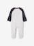 Fleece Sleepsuit with Opening on the Front, for Baby Boys GREY MEDIUM SOLID WITH DESIGN 