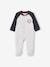 Fleece Sleepsuit with Opening on the Front, for Baby Boys GREY MEDIUM SOLID WITH DESIGN 