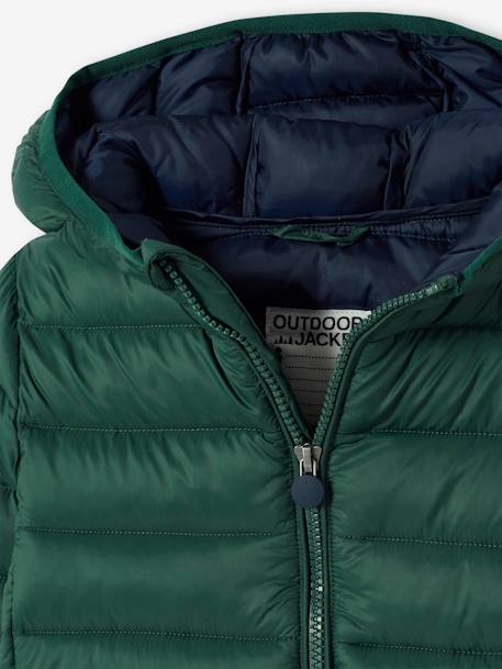 Lightweight Jacket with Recycled Polyester Padding & Hood for Boys BEIGE DARK SOLID WITH DESIGN+denim blue+English green+green+GREEN DARK SOLID WITH DESIGN+navy blue+petrol blue 