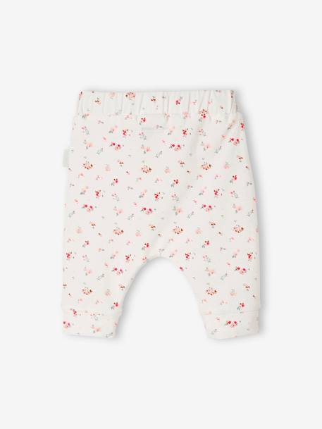 Soft Jersey Knit Trousers for Newborn Babies PINK MEDIUM SOLID+WHITE LIGHT SOLID 2 