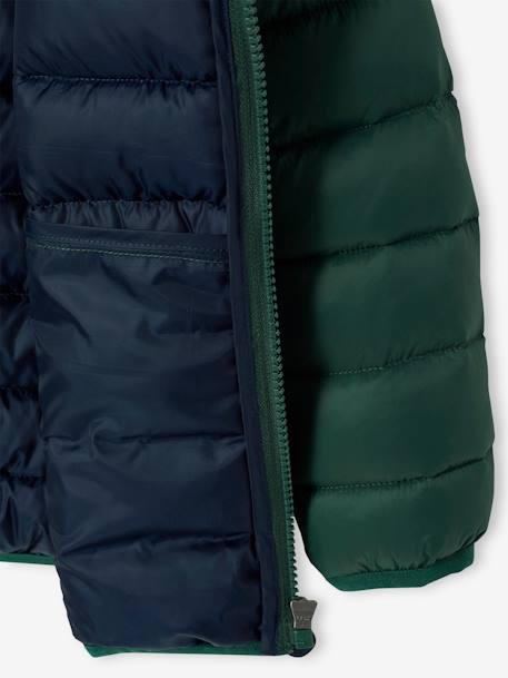 Lightweight Jacket with Recycled Polyester Padding & Hood for Boys BEIGE DARK SOLID WITH DESIGN+denim blue+English green+green+GREEN DARK SOLID WITH DESIGN+navy blue+petrol blue 