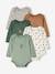 Pack of 5 Long Sleeve Bodysuits with Cutaway Shoulders, for Babies GREEN DARK 2 COLOR/MULTICOLORR 