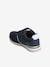 Touch-Fastening Trainers for Girls, Running Style BLUE DARK SOLID WITH DESIGN 