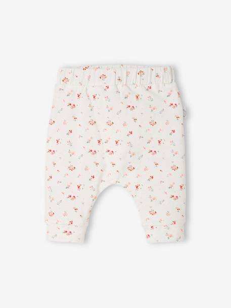 Soft Jersey Knit Trousers for Newborn Babies PINK MEDIUM SOLID+WHITE LIGHT SOLID 2 