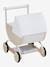 Pram for Dolls in FSC® Wood WHITE MEDIUM SOLID WITH DESIGN 