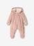 Velour Pramsuit, Double Fastening, for Babies PINK LIGHT SOLID 