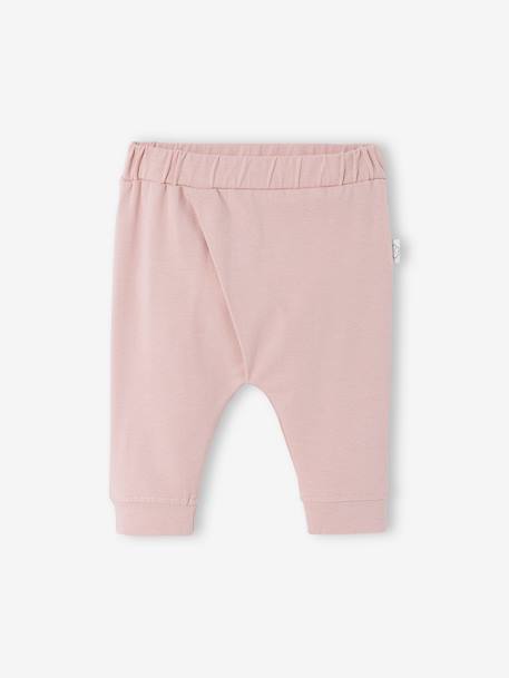 Soft Jersey Knit Trousers for Newborn Babies PINK MEDIUM SOLID+WHITE LIGHT SOLID 2 