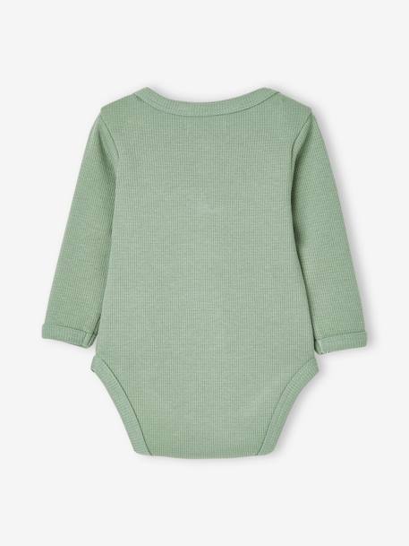 Pack of 2 Long Sleeve Honeycomb Bodysuits for Babies GREEN MEDIUM 2 COLOR/MULTICOLR+night blue 