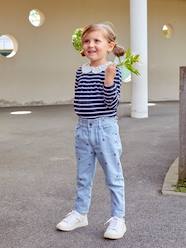 Girls-Trousers-"Paperbag" Trousers with Floral Print for Girls