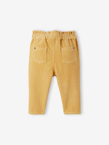 Corduroy Trousers for Babies YELLOW MEDIUM SOLID 