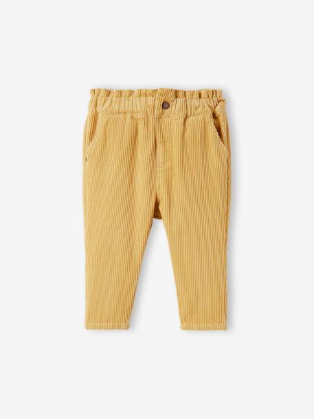 Corduroy Trousers for Babies YELLOW MEDIUM SOLID 