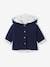 Reversible Hooded Jacket for Babies BLUE DARK SOLID WITH DESIGN 