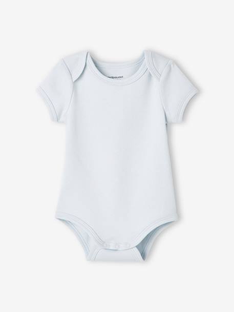 Pack of 7 Short Sleeve Bodysuits, Full-Length Opening, for Babies - blue  medium two color/multicol, Baby