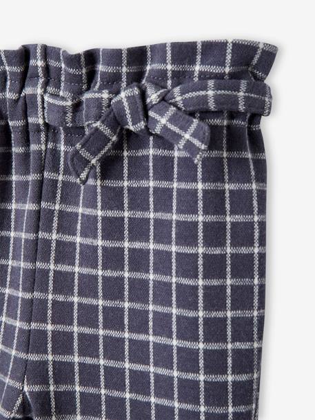 Chequered Fleece Trousers for Babies BLUE DARK CHECKS 