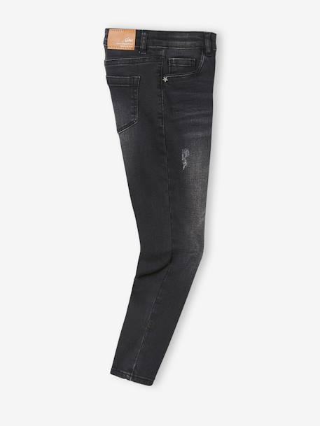 Slim Leg Waterless Jeans, MorphologiK NARROW Hip, for Girls BLACK DARK SOLID+Dark Blue+Denim Blue 