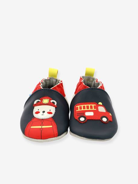 Fireman Soft Soles Booties, by Robeez© Blue 