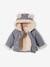 Asymmetric Jacket with Hood, for Babies GREY MEDIUM SOLID 