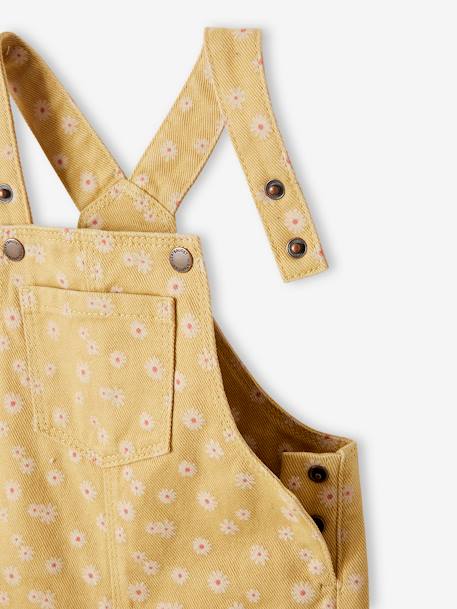 Daisies Dungarees for Babies YELLOW MEDIUM ALL OVER PRINTED 