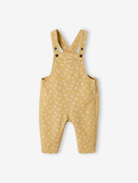 Daisies Dungarees for Babies YELLOW MEDIUM ALL OVER PRINTED 