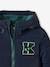 College Style Padded Jacket with Badge & Lined in Polar Fleece for Boys BLUE BRIGHT SOLID WITH DESIGN 