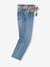 Paperbag Jeans + Floral Belt, for Girls BLUE DARK SOLID+BLUE DARK WASCHED+denim grey 